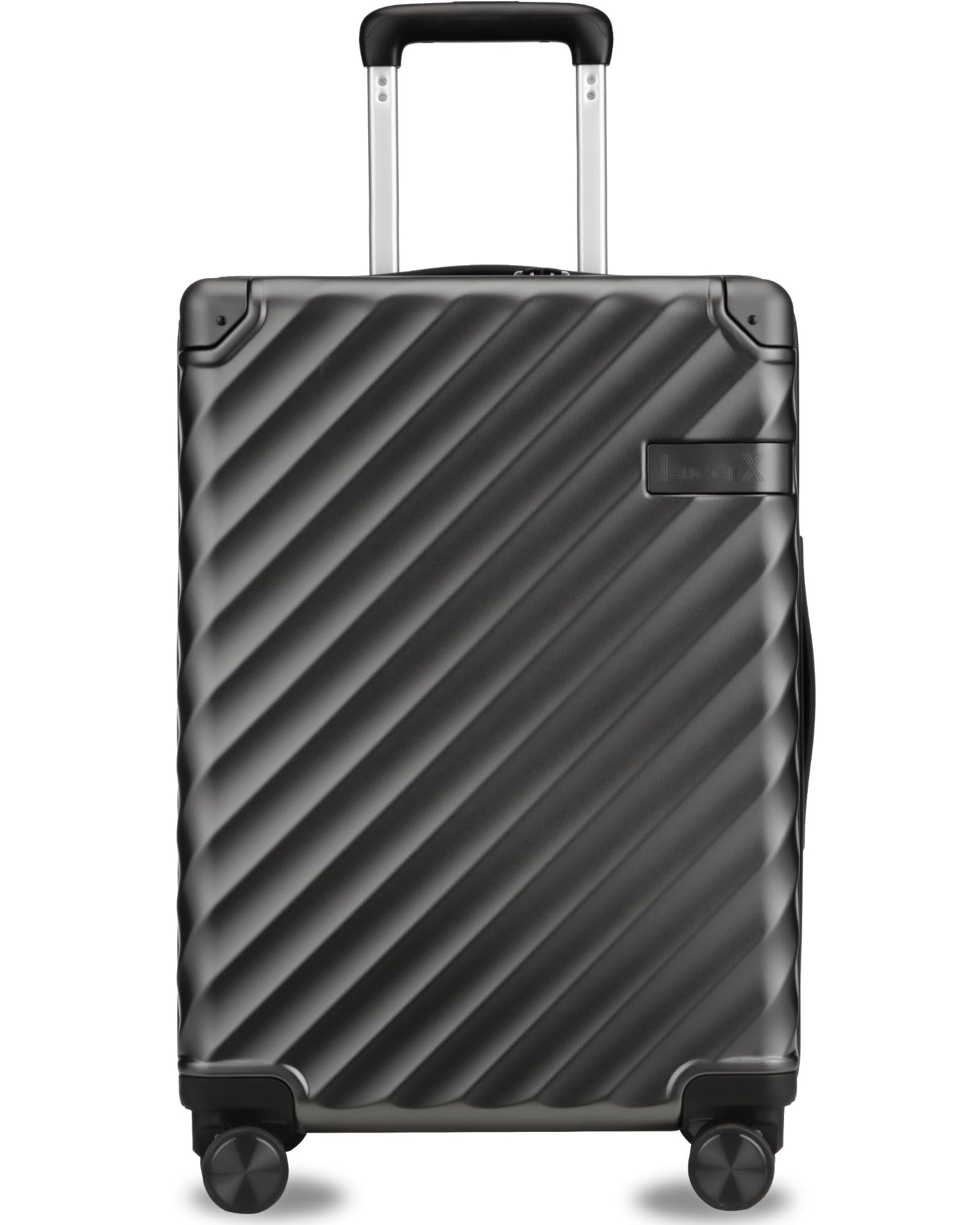 Carry On Luggage for Airplanes, KVC Polycarbonate Hard Shell Suitcase for Travelling (EX-Core, Charcoal Metallic, 21 Inch, 48L)
