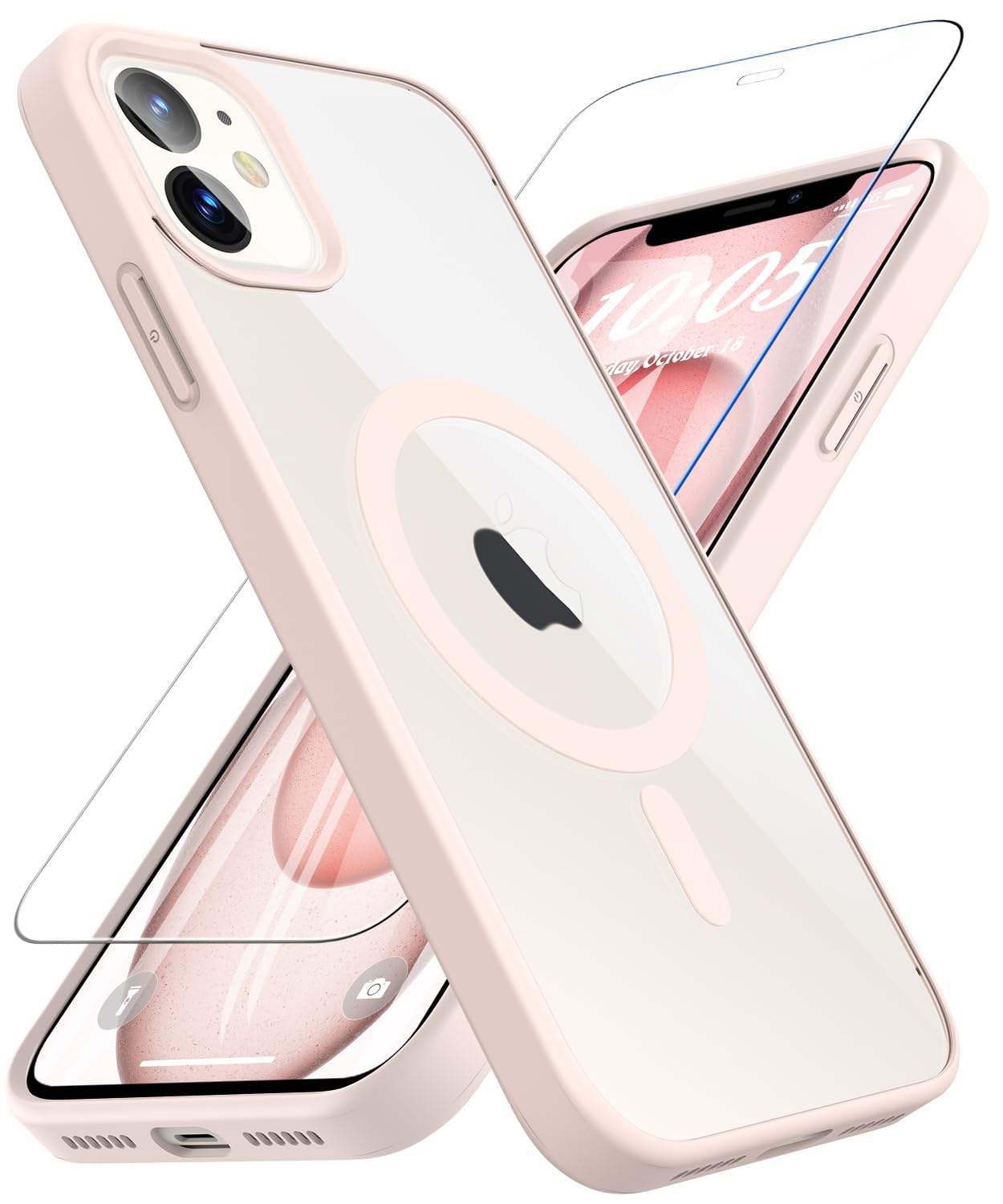 Coque iPhone 11 compatible MagSafe rose avec protège-écran - 8