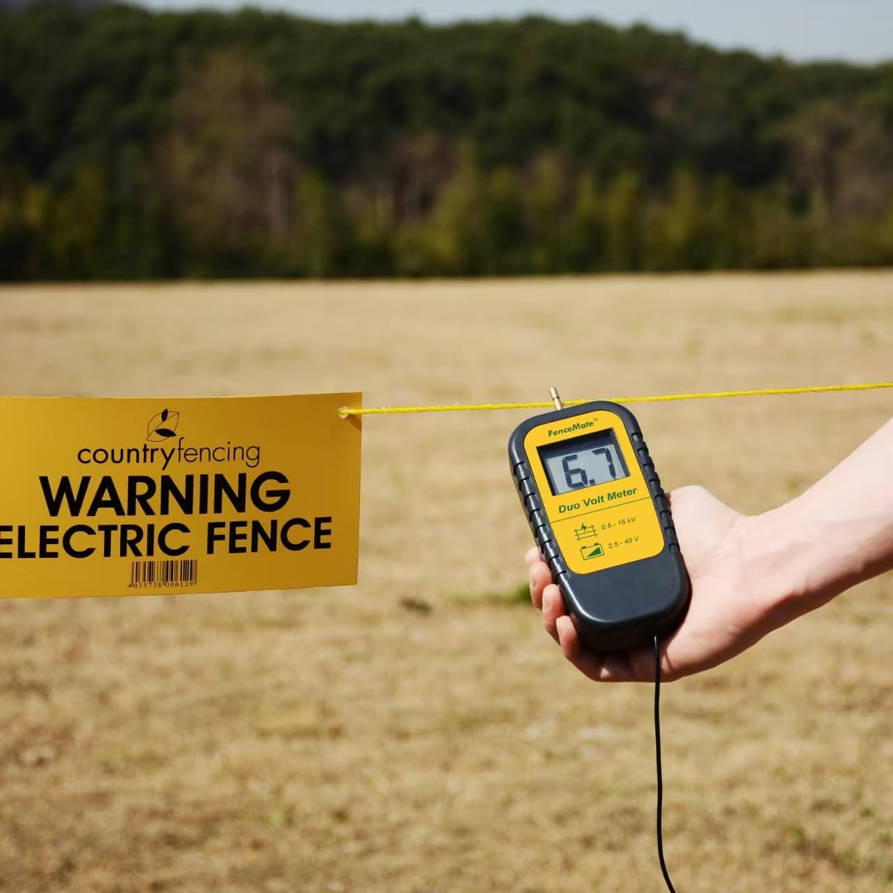 FenceMate Voltmetro digitale duo per controllare la tensione di elettrificatori di recinzioni elettriche 0,5-15 kV e tensione della batteria 2,5-40 V, tester per recinzione elettrica per tracciare