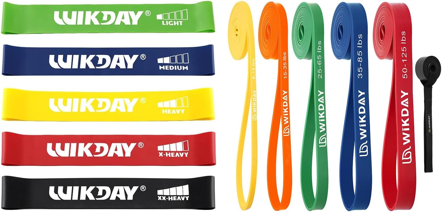 WIKDAY Resistance Bands for Working Out Exercise Bands Workout Bands Set for Men Women Body Stretching, Crossfit Training, Home Workout, Physical Therapy, Booty Legs, Set of 5
