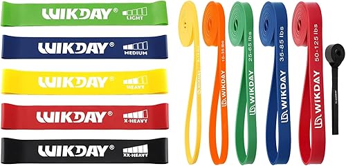 Juego de 5 bandas de resistencia para hacer ejercicio, bandas de entrenamiento para hombres y mujeres, estiramiento corporal, entrenamiento de