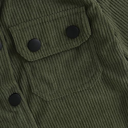 Thorn Tree Boys Fall Winter Clothes Corduroy Button Down Jacket Hooded Outerwear Little Kids Autumn Top4