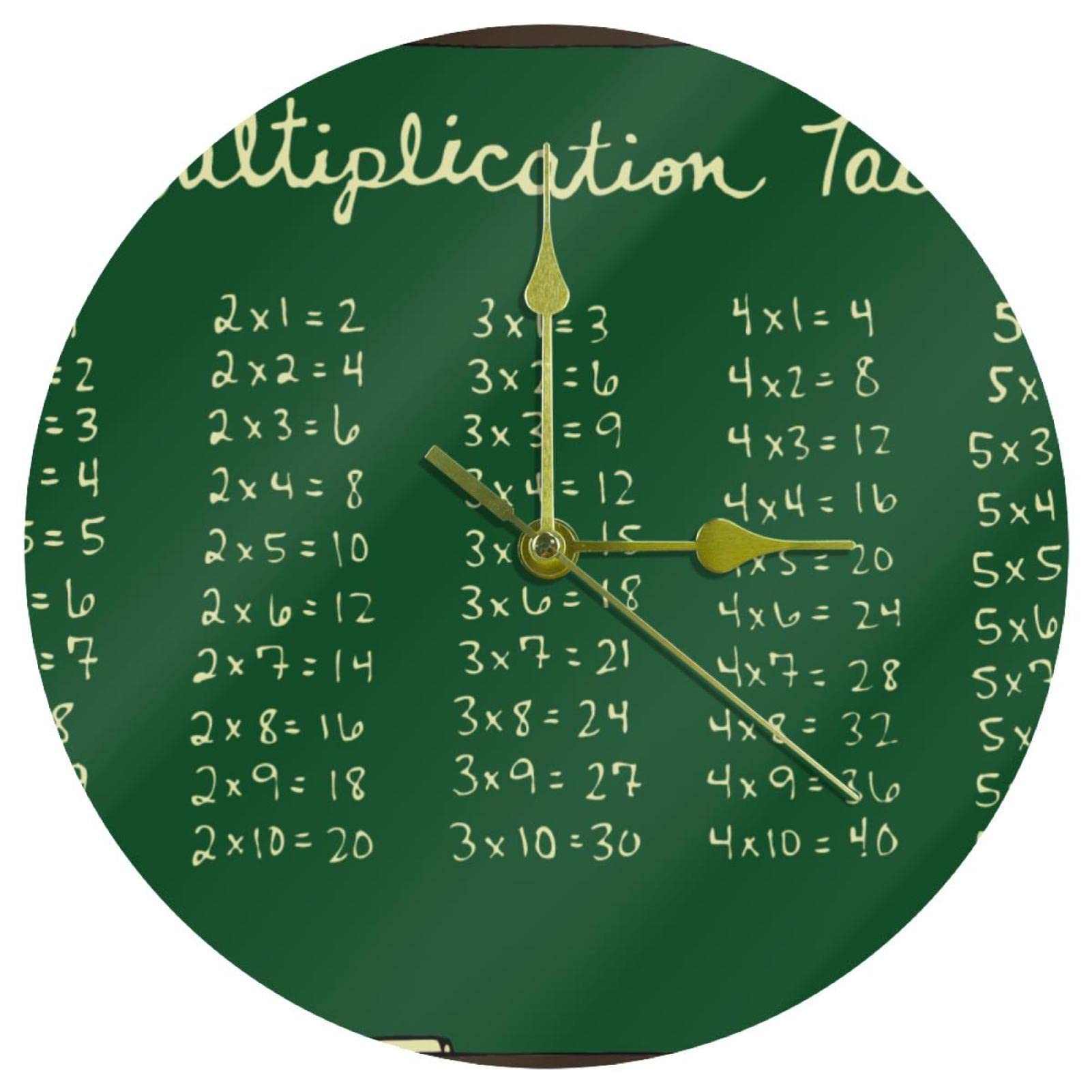 Horloge murale acrylique 24 cm pour école et bureau avec cadran rond non gradué