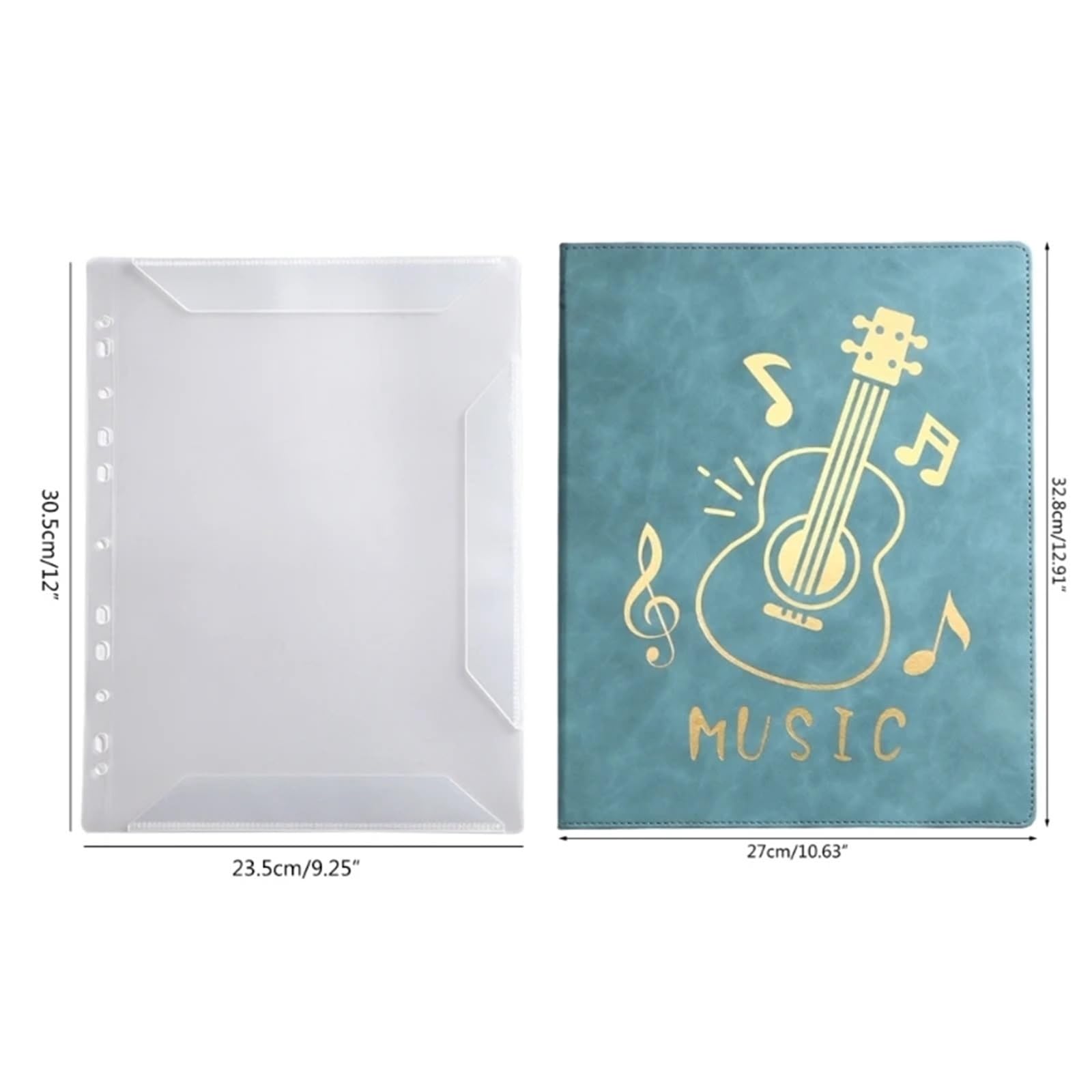 Carpeta de almacenamiento documentos, tamaño 40 bolsillos para Partituras, Archivos(Blue)
