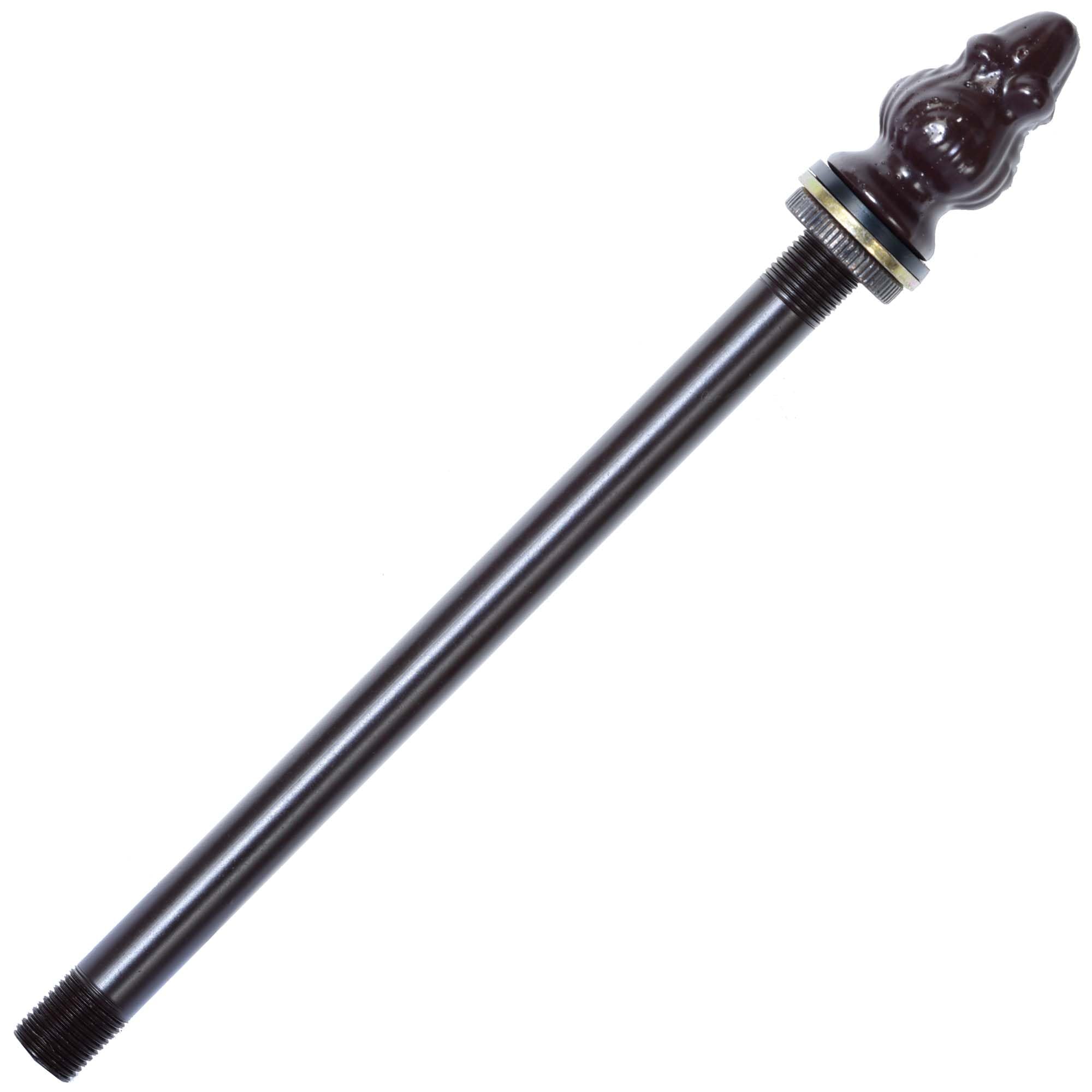 Bieye SS043 Lampshade Support with Finial for Tiffany Style Stained Glass Floor Lamp Table Lamp (G3/8 155mm Brown Acorn)