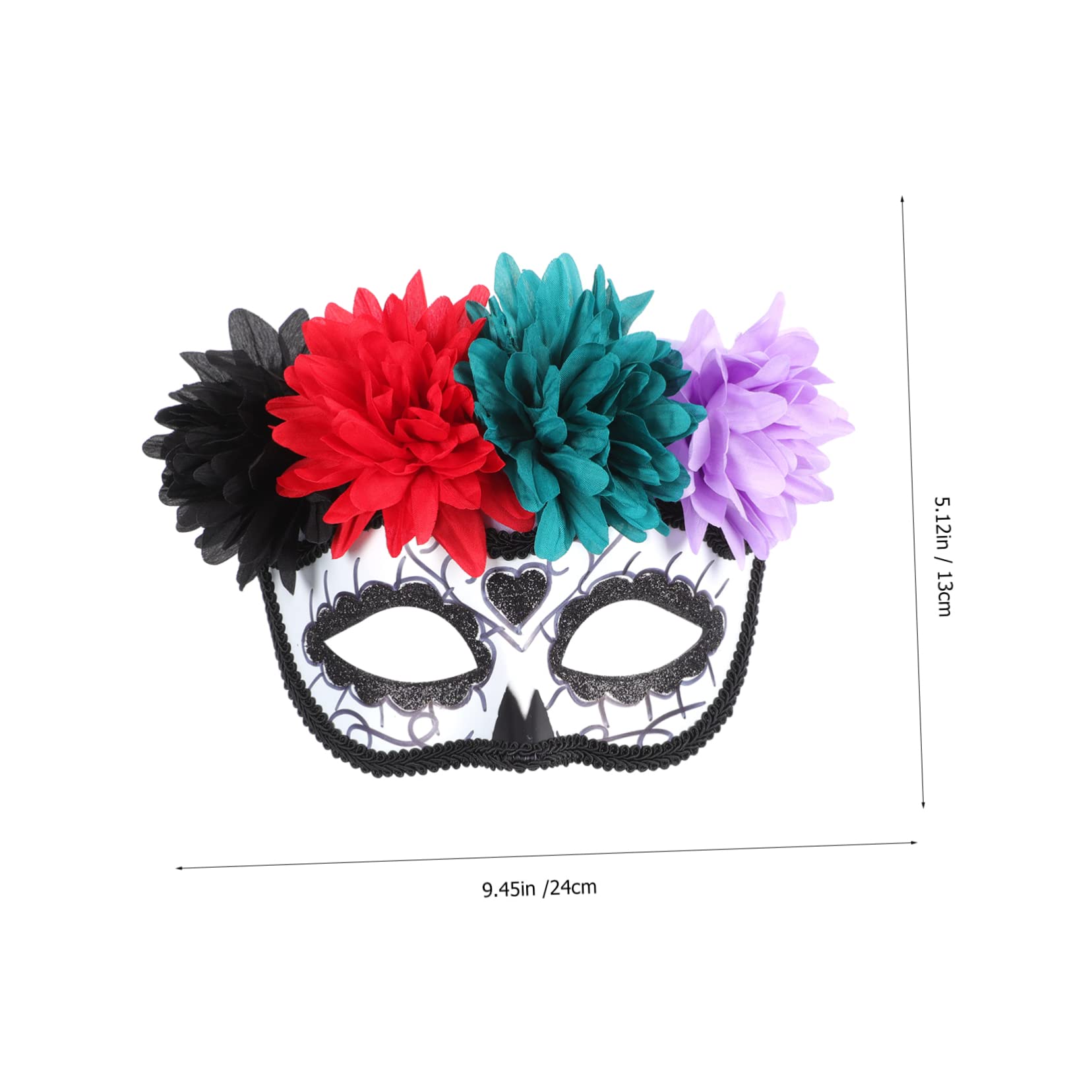 GALPADA 1pc Stylish Flower Mask for Women Half Face Halloween Prop for Masquerade Carnival and Cosplay Parties Lightweight and Comfortable Design