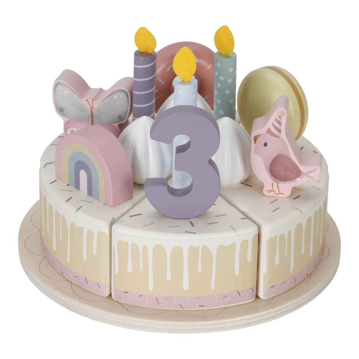 Little Dutch LD8015 Wooden Pink Birthday Cake Toy