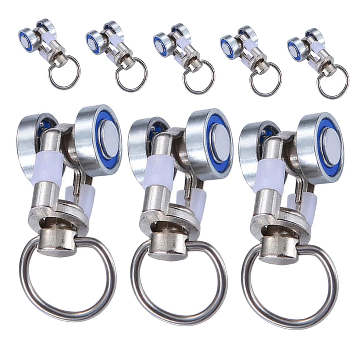 Levemolo Curtain Track Rollers 8 Pack Metal Pulleys for Ceiling Track Easy to Install