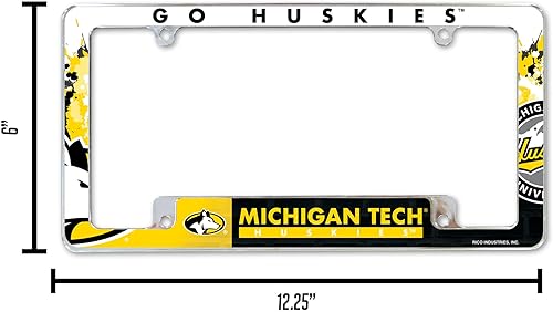 Miniatura 137 de Rico Industries NCAA Marco de matrícula estándar cromado de 12 x 6 pulgadas para automóvil, camión, SUV (escuelas L-M)