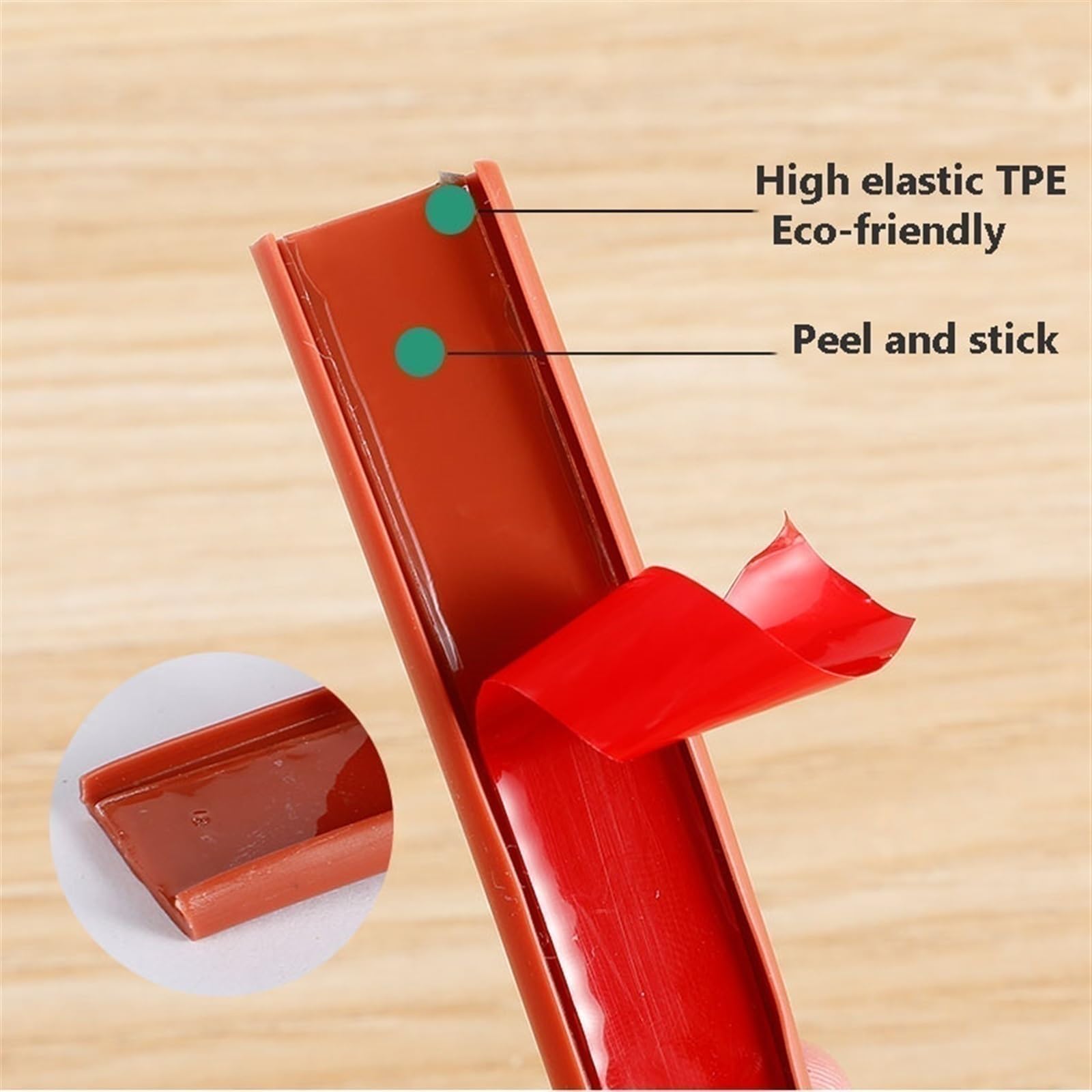 Bordatura Autoadesiva Per Mobili - 6m, Protezione Bordi A U, TPE Flessibile, Vari Colori - Foto 3