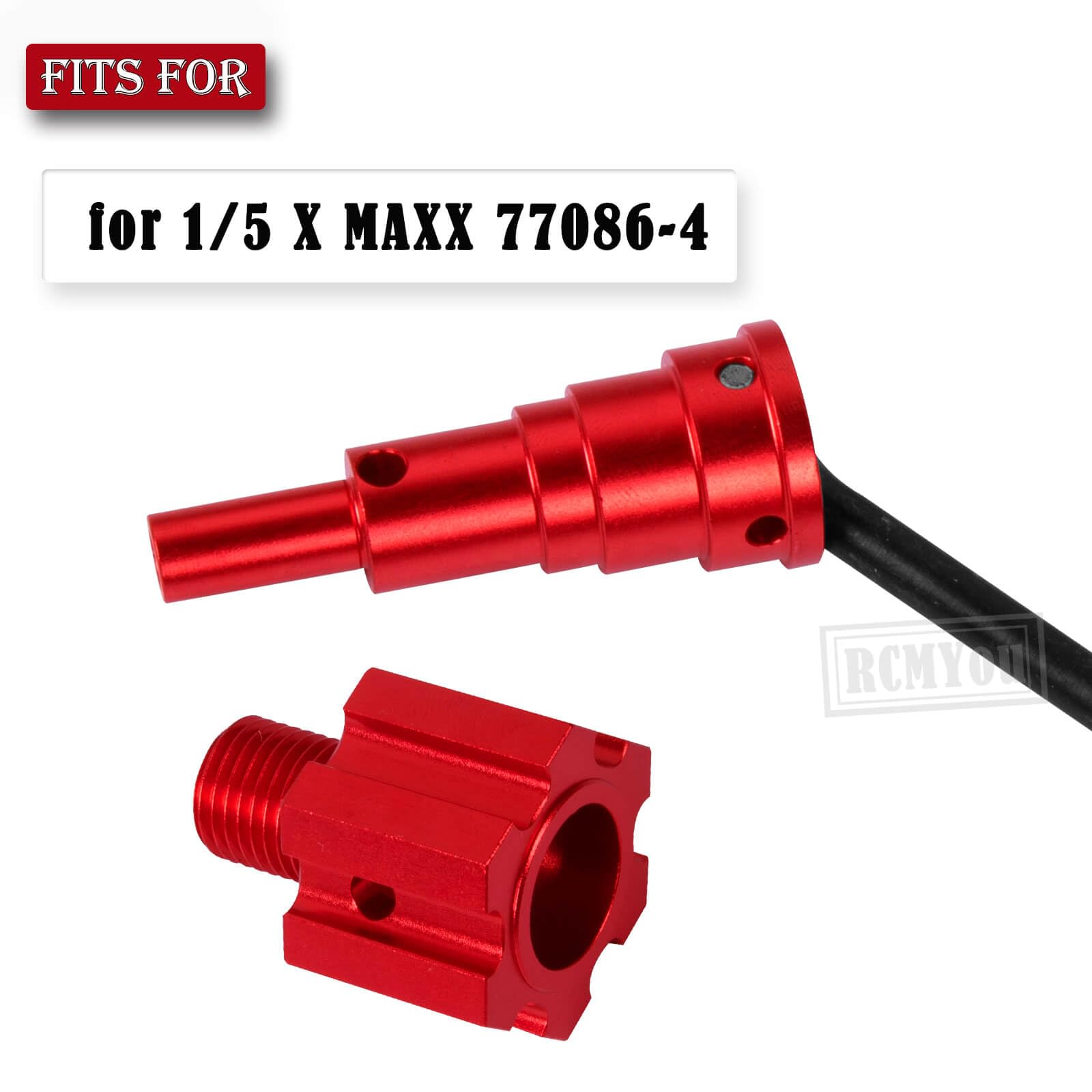 RCMYou RC Drive Shaft Axles w/Wheel Hex Nuts Upgrades Part for 1/5 X MAXX 77086-4,CVD Driveshaft & 10mm Broaden Wheel Hex Nuts,Red