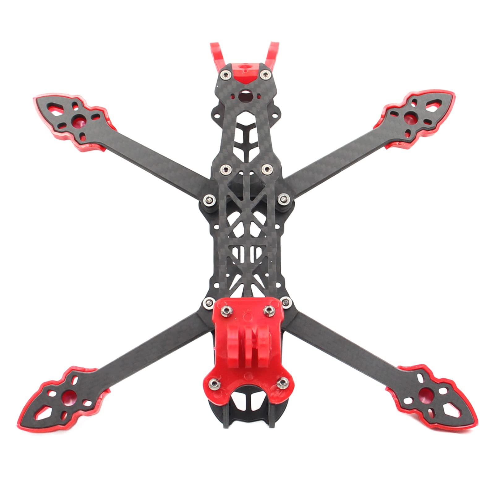 para el marco de drones de carreras FPV, distancia entre ejes de 225 mm, marco de quadcopter de fibra de carbono para accesorios de drones RC, liviano y duradero, fácil (Rojo)