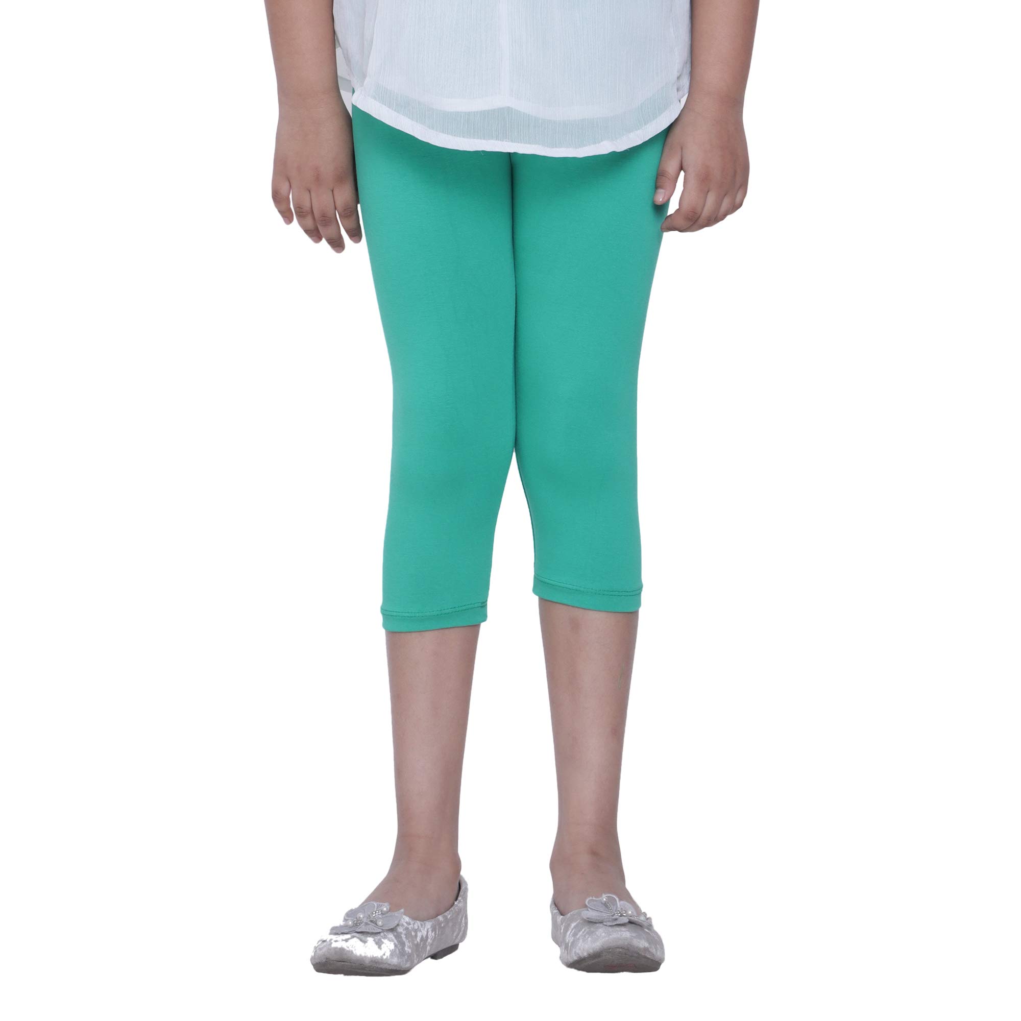 Robinbosky Premium Girls Capri Green Leggings (12-18 Months (18) Apple Green) - Image 2 thumbnail