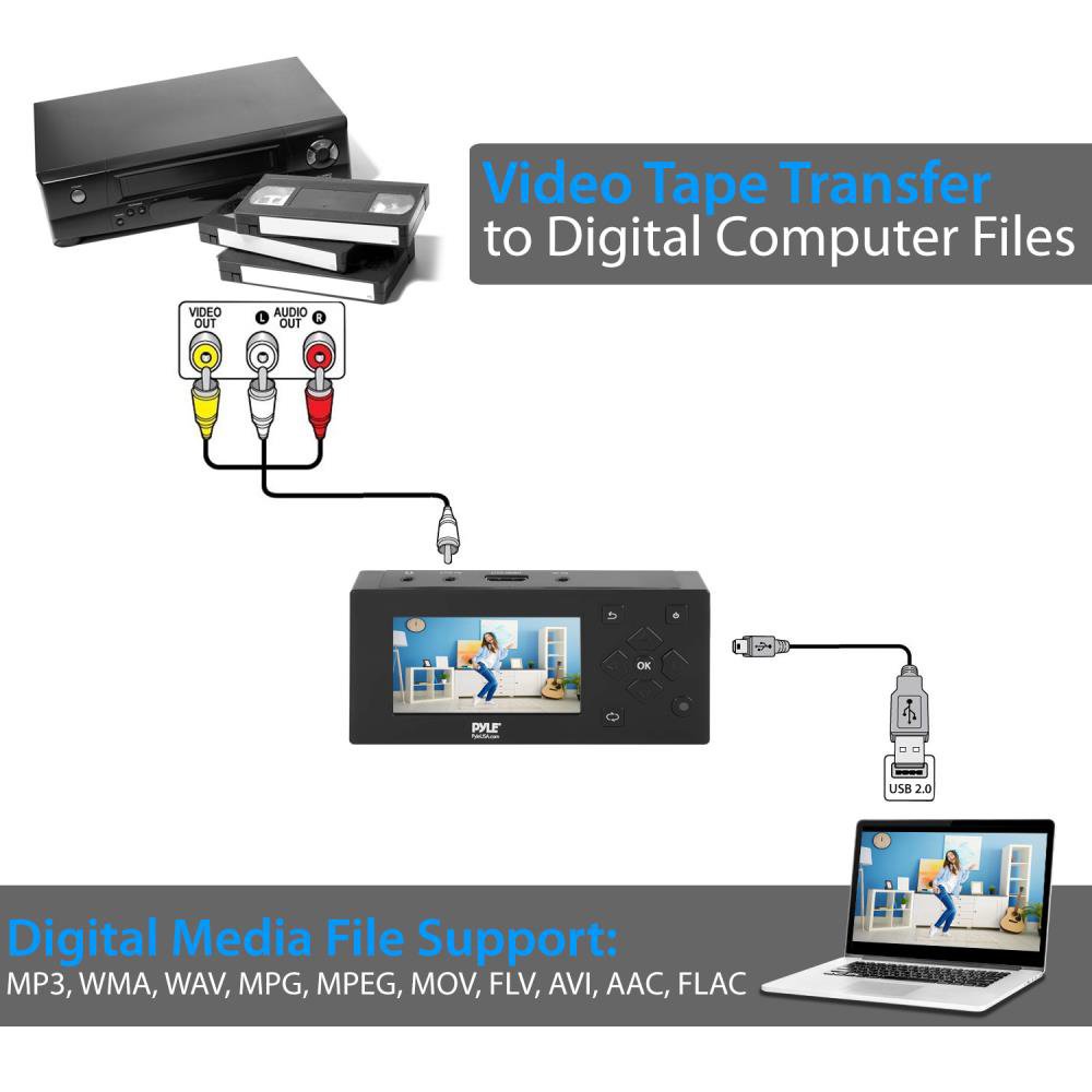 Capture Card Système d'enregistrement vidéo – Enregistreur AV de Jeu vidéo avec écran LCD, Prise en Charge HDMI, système de création de fichiers multimédia numérique Full HD 1080p, Sauvegarde sur