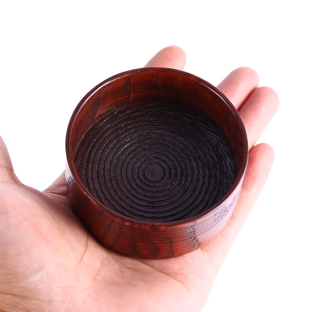 Ciotola da barba, portasapone in legno da barba portasapone tazza strumento tazza naturale per rasoio da uomo schiuma da barba rotonda