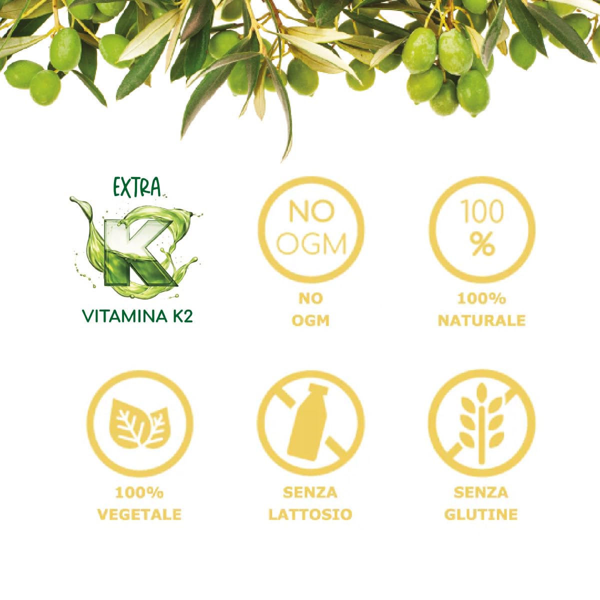 Extra K Vitamina K2 MK-7 Liquida in Gocce | Integratore Ossa. Alto Assorbimento in Olio Extravergine d' Oliva EVO Italiano | 100% Naturale, Vegetale, Vegano, Senza Glutine | 150 Dosi
