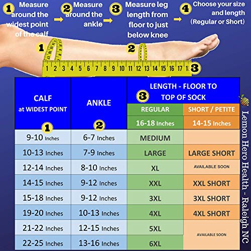 Zipper Compression Socks with Zip Guard Skin Protection & Open Toe (Sizes Med to 6XL)- 15-20mmHg Medical Compression Socks for Men & Women (4XL-Calf 19-20inch)