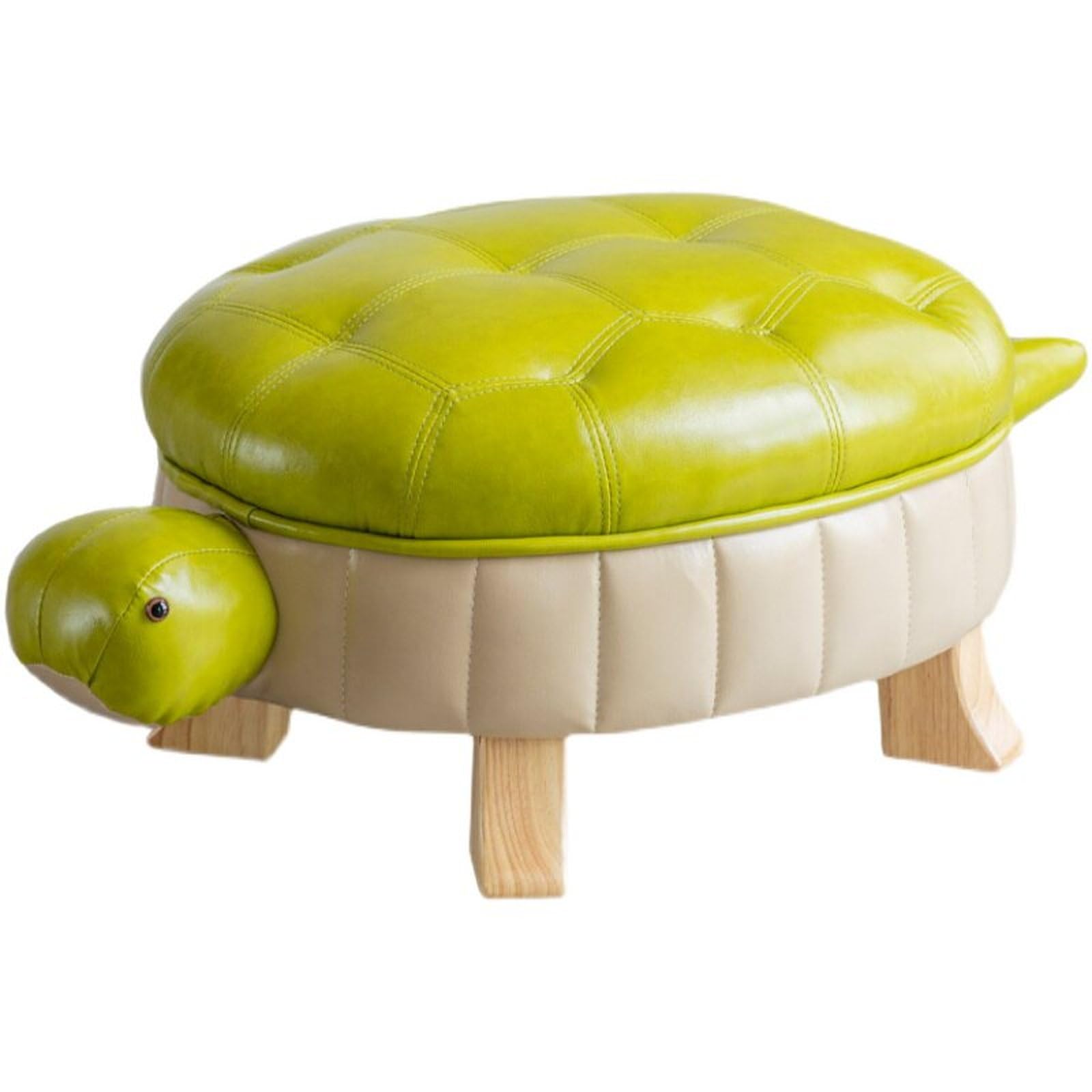 Mescxty A Turtle Nimal Ottoman Footstool,Microfiber Leather Upholstered Foot Rest With Non-Slip Foot Pads For Bedroom Living Room Dressing Entryway Lounge Game Room(L, )