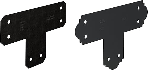 Miniatura 3 de Simpson Strong-Tie APVT6 Outdoor Accents Avant Collection ZMAX, correa en T con recubrimiento en polvo negro para 6x6 (paquete de 8)
