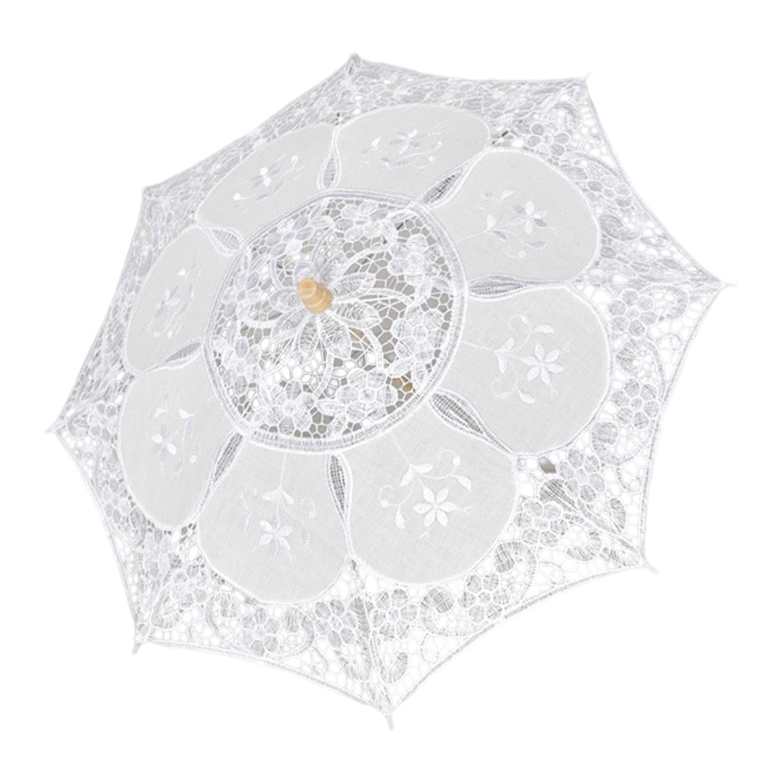 Xinsheinelry Handheld Lace Parasol Photography Umbrella with Intricate Embroidery Perfect for Wedding Props Vintaged Props Wedding Decoration