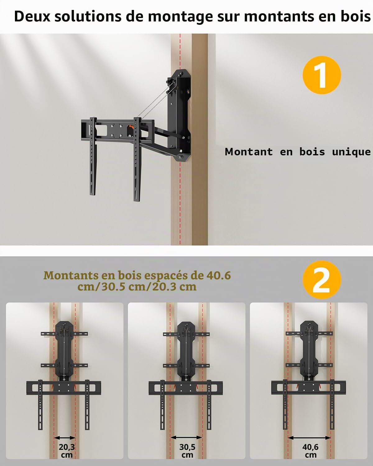 FORGING MOUNT Support TV Électrique au-Dessus de Cheminée avec Télécommande, Support Mural TV Motorisé pour Écrans Plats/Incurvés de 32-85 Pouces jusqu'à 40 kg, Pivotant Inclinable, Max VESA 600x400mm