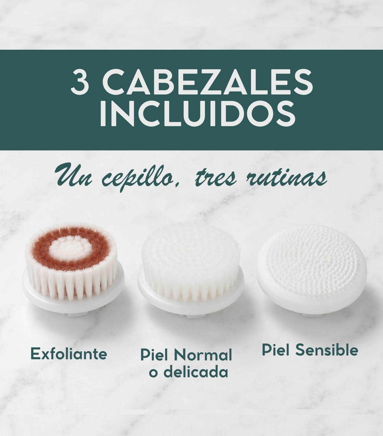 Cepillo facial eléctrico 3 niveles de intensidad 3 cabezales intercambiables Carga inalámbrica rápida Vibración de alta frecuencia IPX6 Minimiza poros Puntos negros Masaje relajante Piel