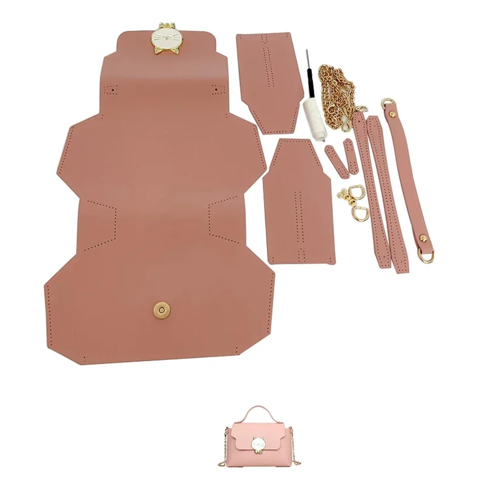 Kit para hacer bolsos de bricolaje Juego de bolsos hechos a mano, Material de costura artesanal, Kit de bolso con correa for el hombro, Kit de fabricación, bolsillo for coser a mano, bolso cruzado art