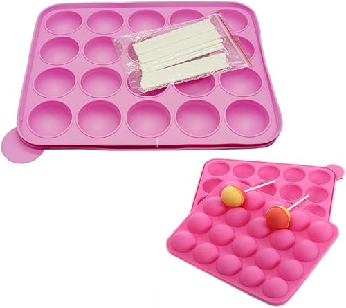 Bandeja de silicona de 20 agujeros, molde de palillo para tartas, piruletas, fiestas, cupcakes, molde para hornear, bandeja de hielo, molde para