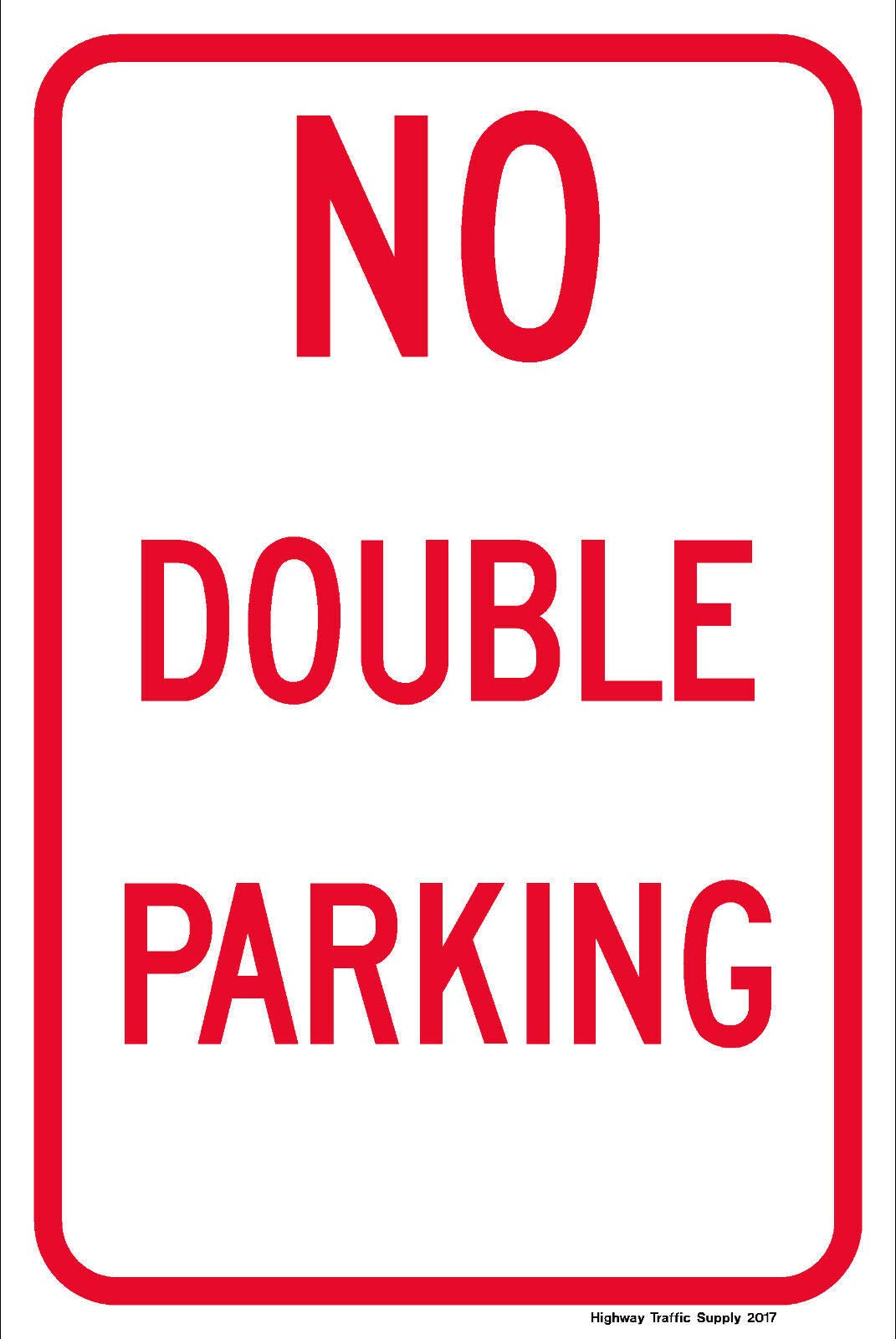 BCTS No Double Parking Sign Funny Metal Sign Outdoor Metal Sign Plaque 12X16 inches