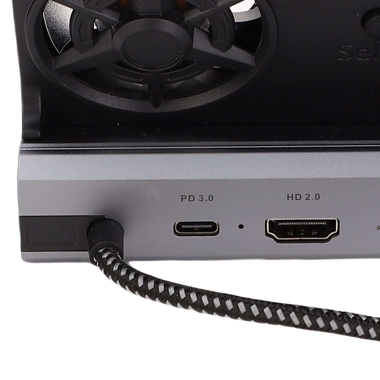 Docking Station USB C 9 in 1, Dock per Steam Deck con Supporto per Ventola di Raffreddamento 4K 60 Hz 2.0 Gigabit Ethernet 3xUSB 3.0 3xUSB 2.0 100 W PD per Steam Deck e Console di Gioco