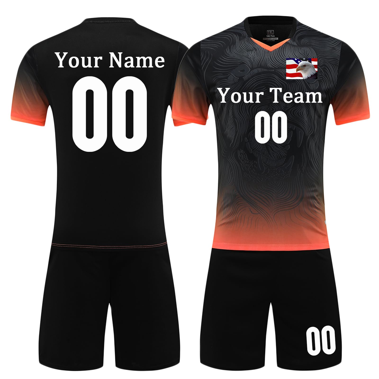 Custom Soccer Jersey Men Women Personalized Soccer Jersey for Men Women Soccer Shirt and Shorts Set with Name Number Logo