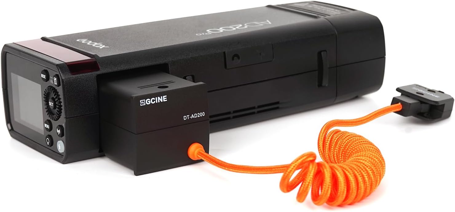 ZGCINE DT-AD200 Dummy Battery for Godox AD200/AD200 Pro/AD300 Pro/AD200 PRO II - Length:23.5inch