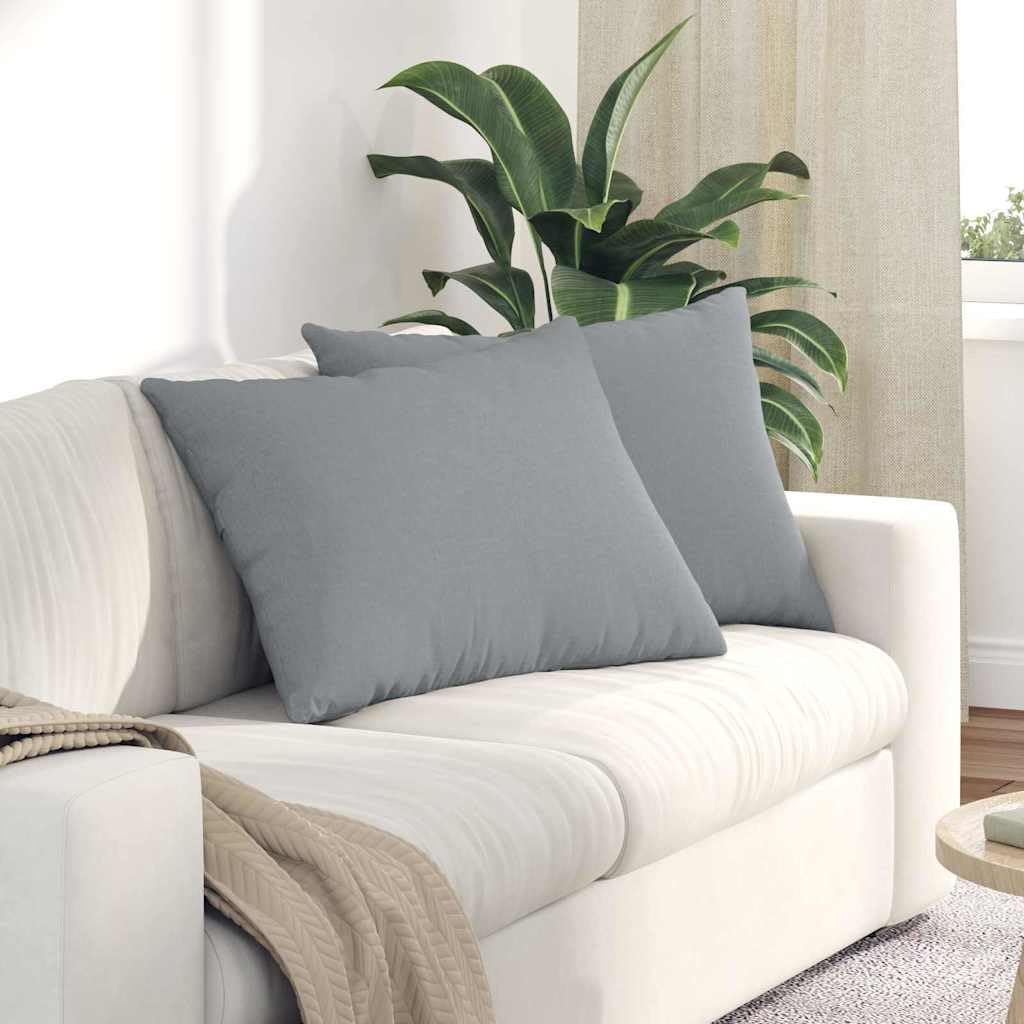 2er Set Sofakissen Hellgrau 70 x 50 cm Stoff Couchkissen | Weiche Couchkissen im 2er Set mit abnehmbarem Bezug für gemütliche Stunden im Wohnzimmer und Schlafzimmer.