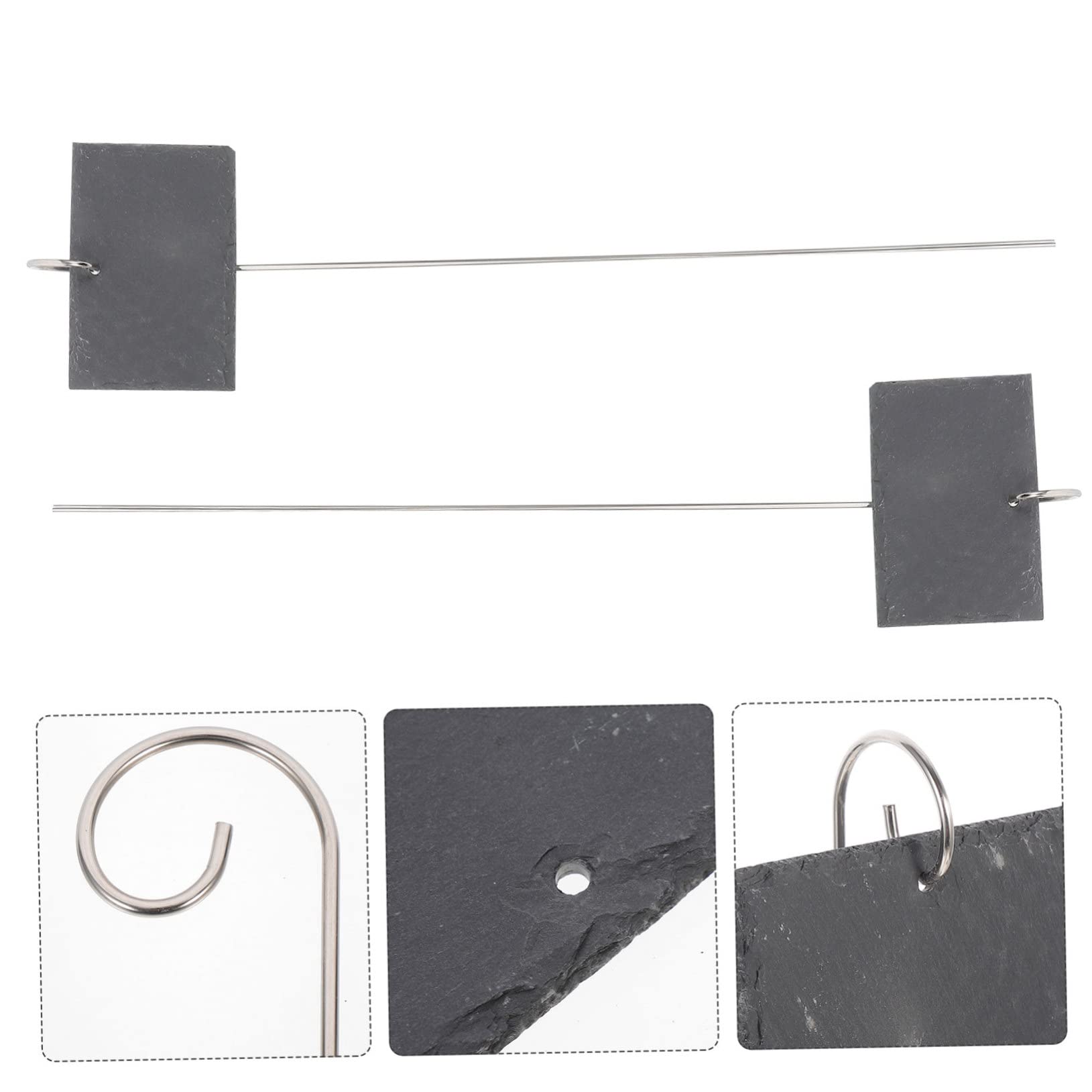 INOOMP Étiquettes Plantes Ardoise Naturelle avec Tiges Fer Lot Étanches pour Jardin Pots et Massifs Marqueurs Durables pour Classification et Décoration des Plantes