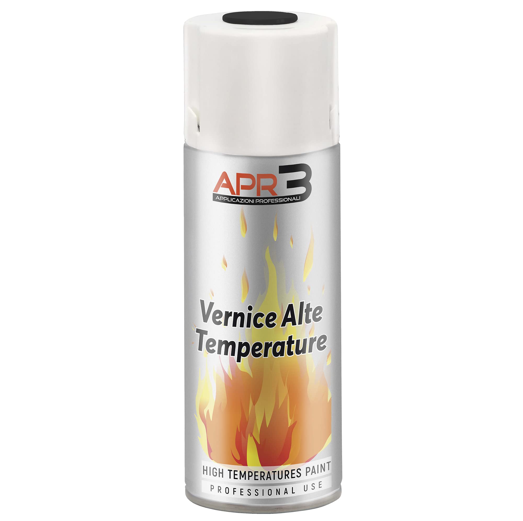 APR3 - Pintura Acrílica en Spray, Color Negro Mate (altas temperaturas), Perfecto para Múltiples Aplicaciones en Exterior e Interior, 400 ml