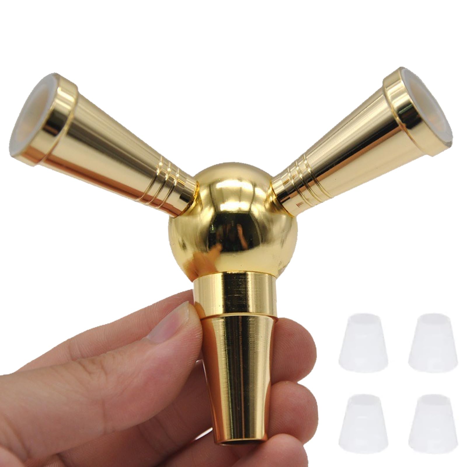 VOVCIG Hookah Hose Adapter Splitter 1 to 2(Gold)