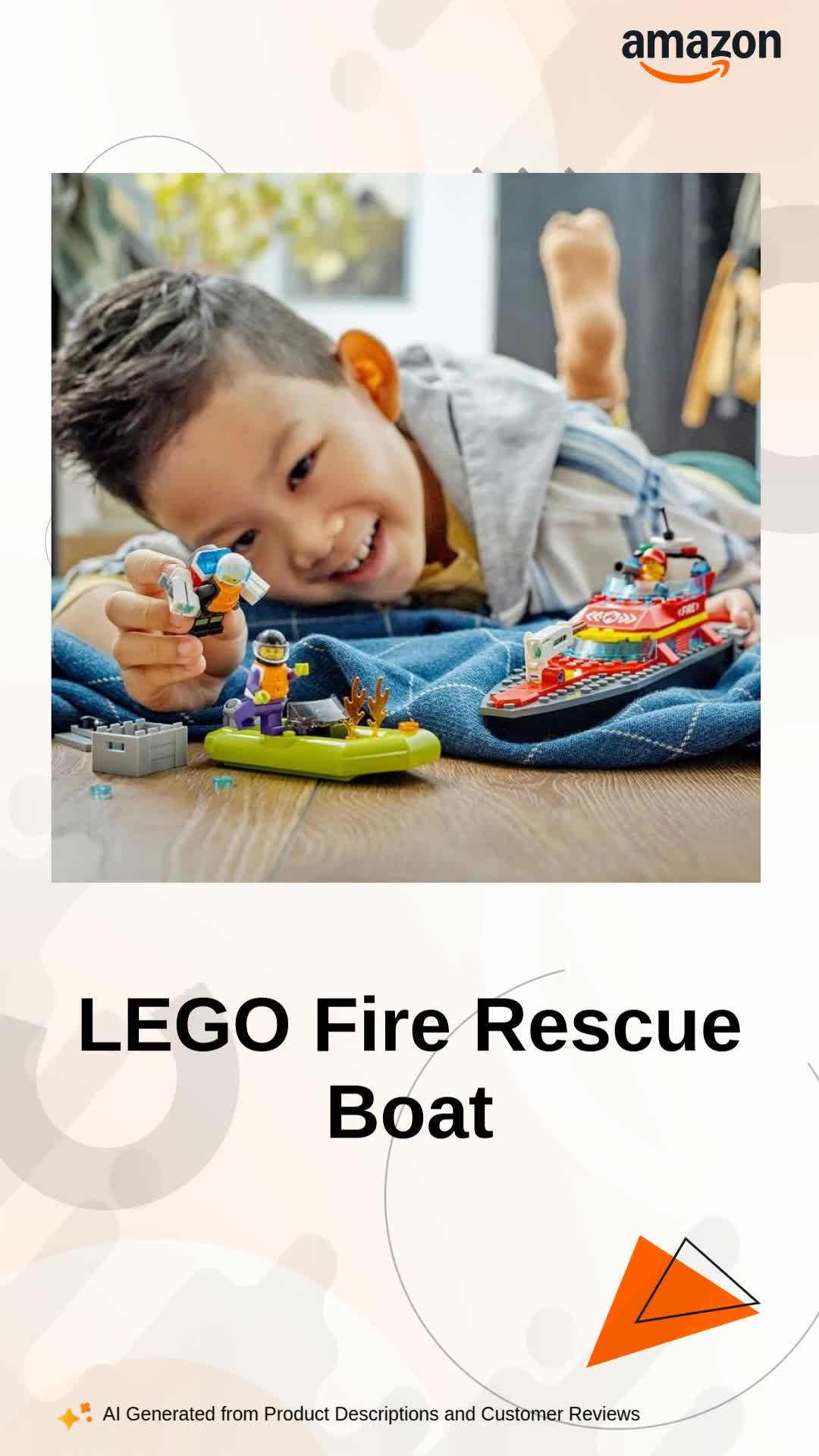 ローン sp psa10　buyong LEGO City Fire Rescue Boat 60373 Building Toy Set