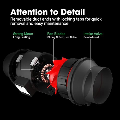 Miniatura 6 de VIVOSUN Ventilador de ventilación en línea con regulador de velocidad
