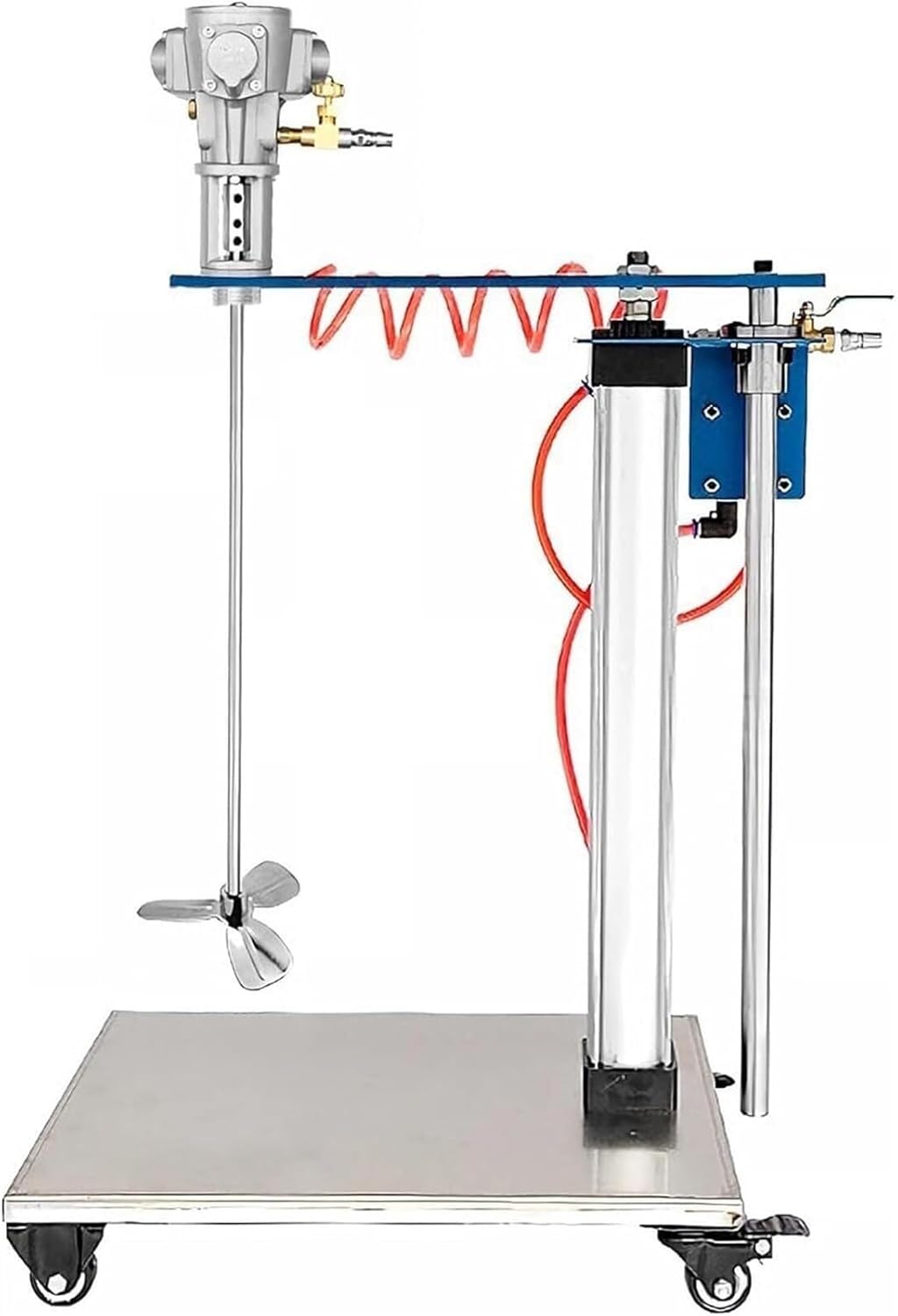 Pneumatic Ink Dissolver Mixer, 1/4HP Automatic Air Agitator with Lifting Bracket, Stainless Steel Commercial Mixer for Efficient Ink Blending