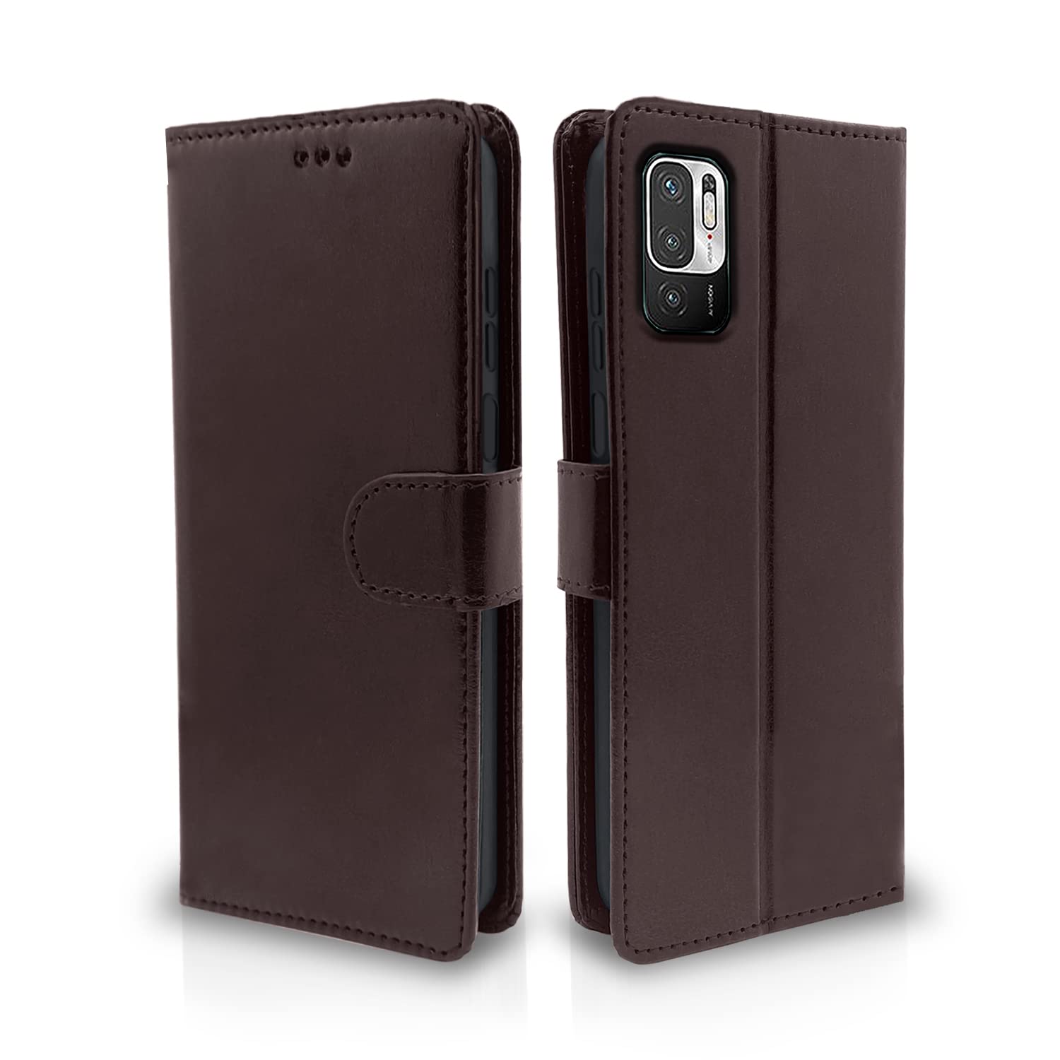Pikkme Mi Redmi Note 10T 5G / Poco M3 Pro 5G Flip Case Leather Finish | Inside TPU with Card Pockets | Wallet Stand and Shock Proof | Magnetic Closing | Complete Protection Flip Cover (Coffee) (B0BJK2L4V6) Amazon Price History, Amazon Price Tracker