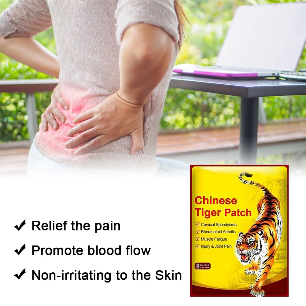 Patch Chauffant Dos,112pcs Patch Chauffant,Patch Anti Douleur,Patch Soulagement Douleur,Patchs de Tigre Chinois,Pansement Anti-Douleur,pour Epaules,Dos