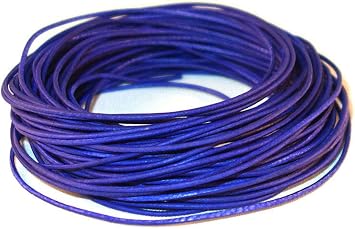 Cords Craft Round Leather Cord 1.5mm, 10 Meters, Matte Finish String for Jewelry Making Bracelet, Necklaces, Hair Accessories, Beading Work Hobby and DIY Craft Natural Dye Blue