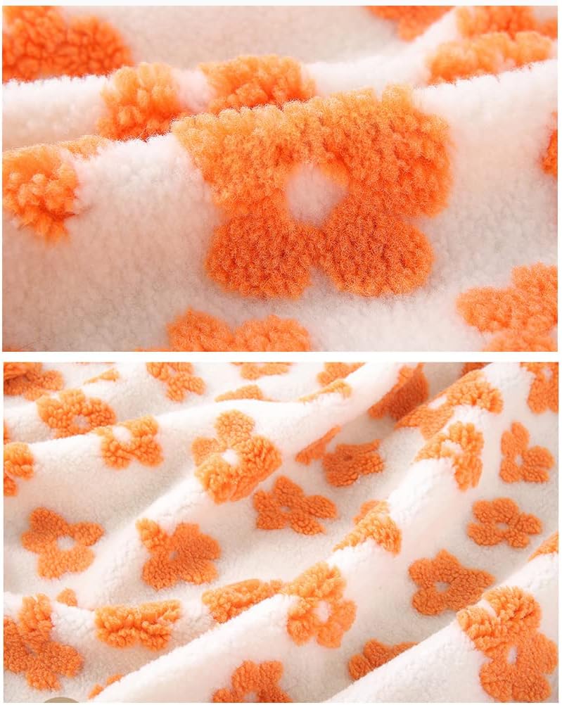 Faux Fur Sherpa Fleece Fabric 160cm 62'' Wide Cute Flower Pattern Soft Faux Sheepskin Fabric for Sewing Crafts, Cushions, Costume, Home Decoration(Size:1m,Color:Purple)