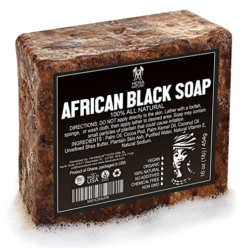 Best Raw ORGANIC AFRICAN BLACK SOAP, for Dry Skin and Skin Conditions. Pure