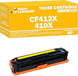 Pulpo Cartucho - Toner CF412X Amarillo Compatible con HP CF412X / Ref. 410X - Valido para Impresoras Color Laserjet Pro M377dw / M452 / M452dn / M452dw / M452nw / M477fdn / M477fdw / M477fnw