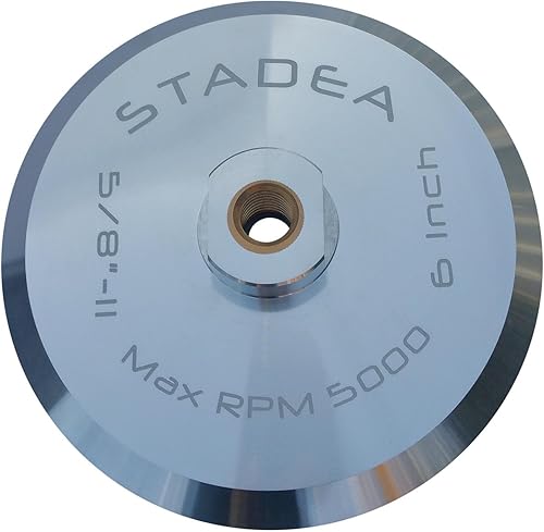 Stadea ABP104Q Almohadilla de respaldo de gancho y bucle de 6 pulgadas con respaldo de aluminio rígido, eje de latón de 58 "11