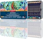 Derwent Inktense Pencils Tin, Set of 12, Great for Holiday Gifts, 4mm Round Core, Firm Texture, Watersoluble, Ideal for Watercolour, Drawing, colouring and Painting on Paper and Fabric (0700928)