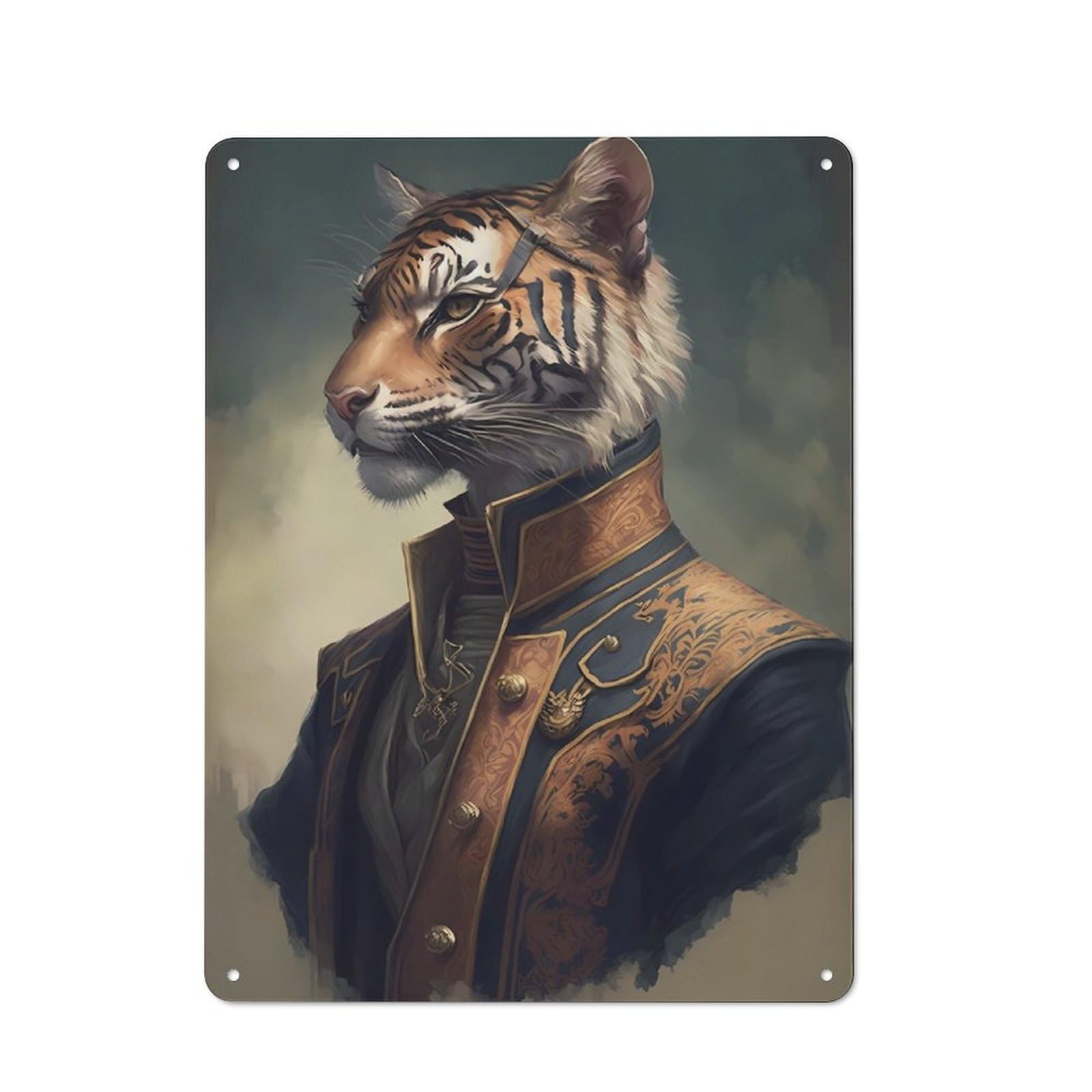 Junmoney Tiger Fantastical Metal Sign 40X30cm With For Home Bar Wall, Rustic Decor, For Collectors Decorating Home Bars And Entertaining Spaces