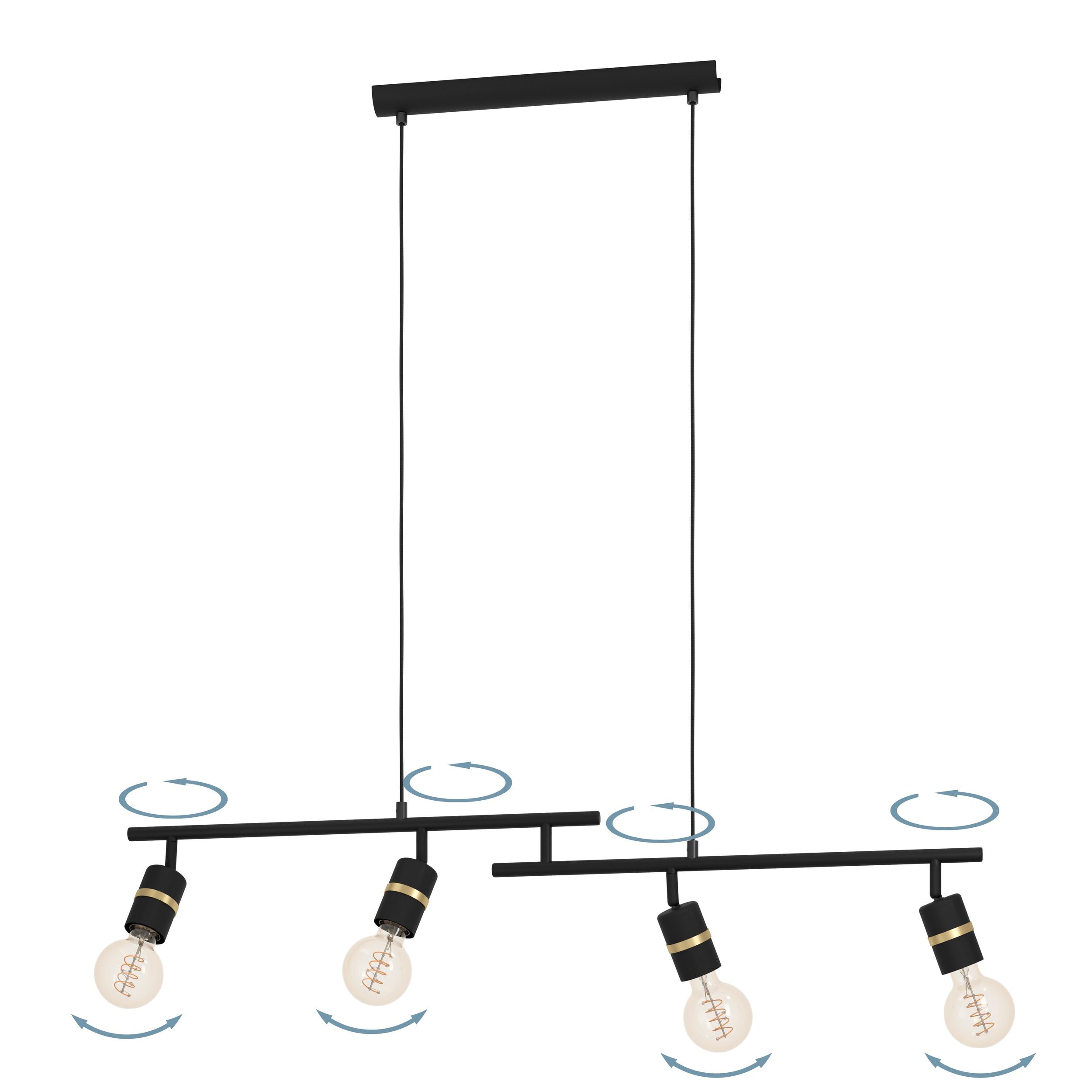 Eglo Pendant Lighting Lurone, Ceiling Light Fitting with 4 Adjustable Spots - Image 4
