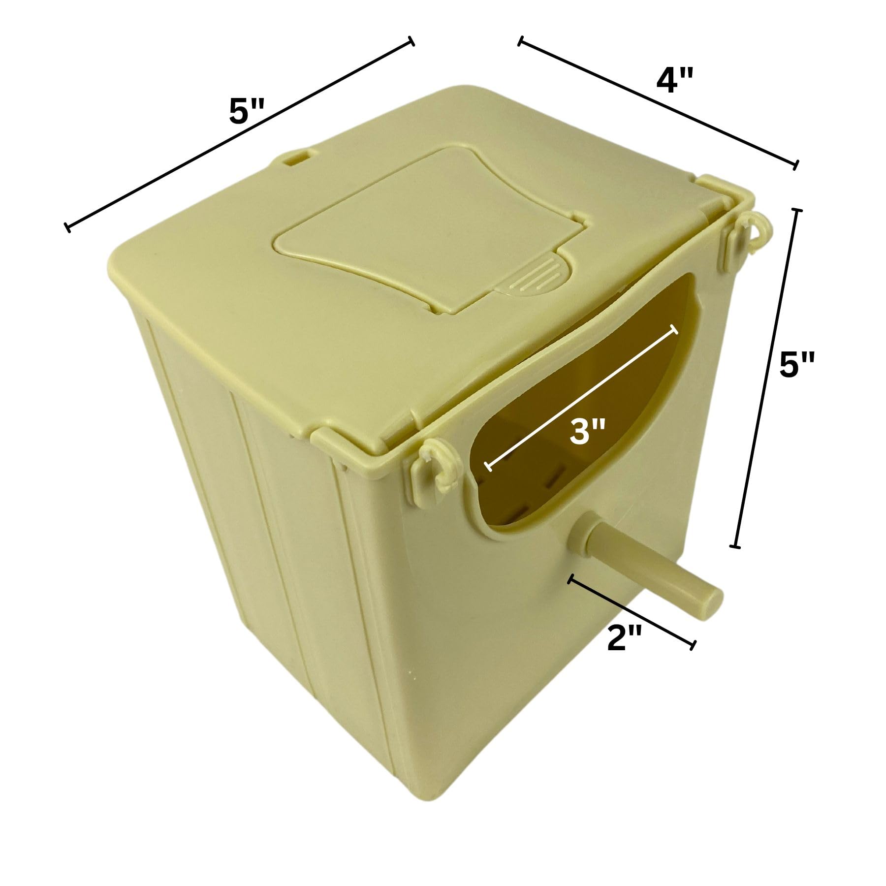 Plastic Nest Box for Birds - Canary and Finch Breeding Cage Accessory - Indoor and Outdoor Mounted House